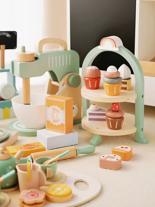 Montessori Ahşap Kek Standı – Eğitici Tatlı Oyuncak