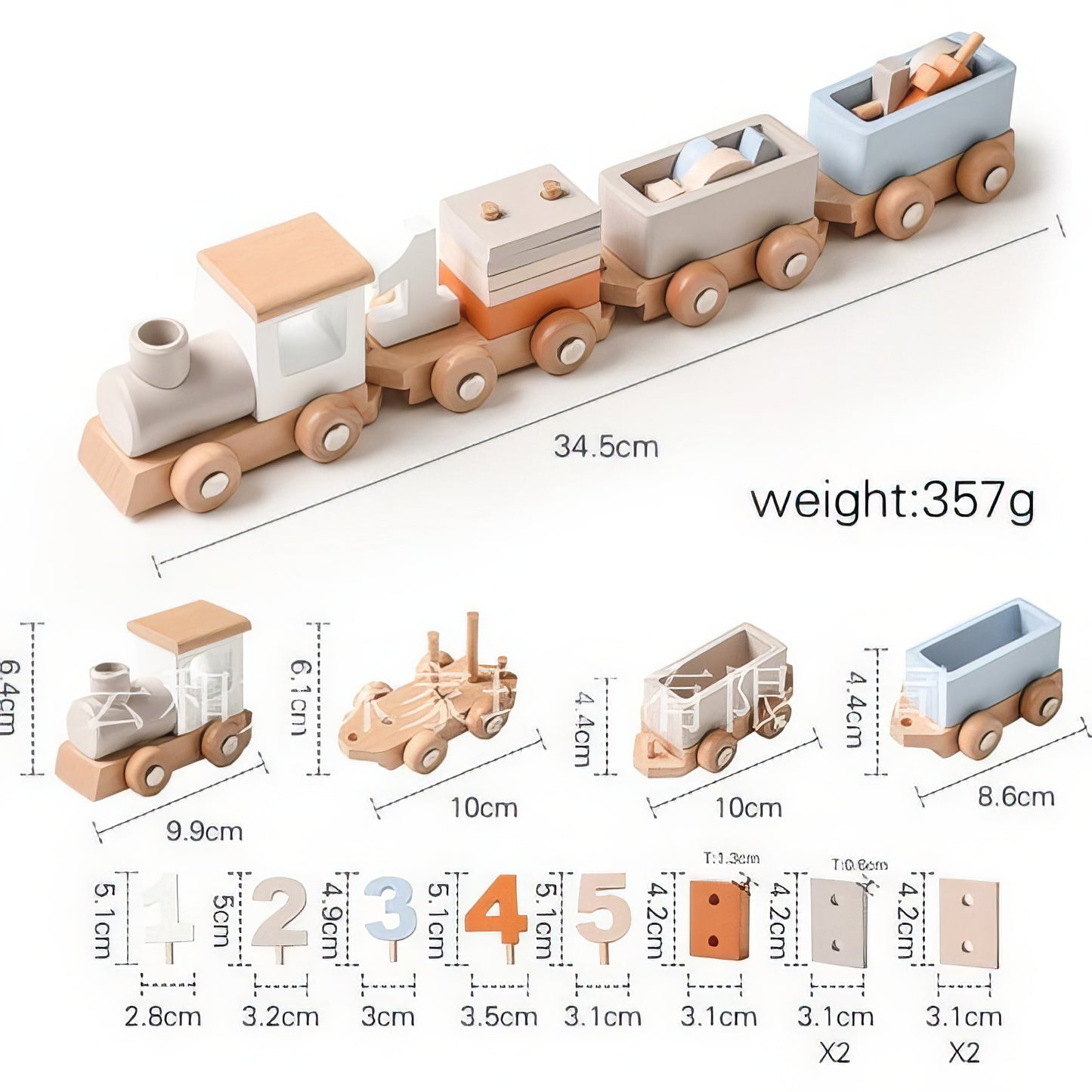 Montessori Ahşap Tren Seti – Eğitici ve Eğlenceli Ahşap Oyuncak Tren (3 Yaş+)
