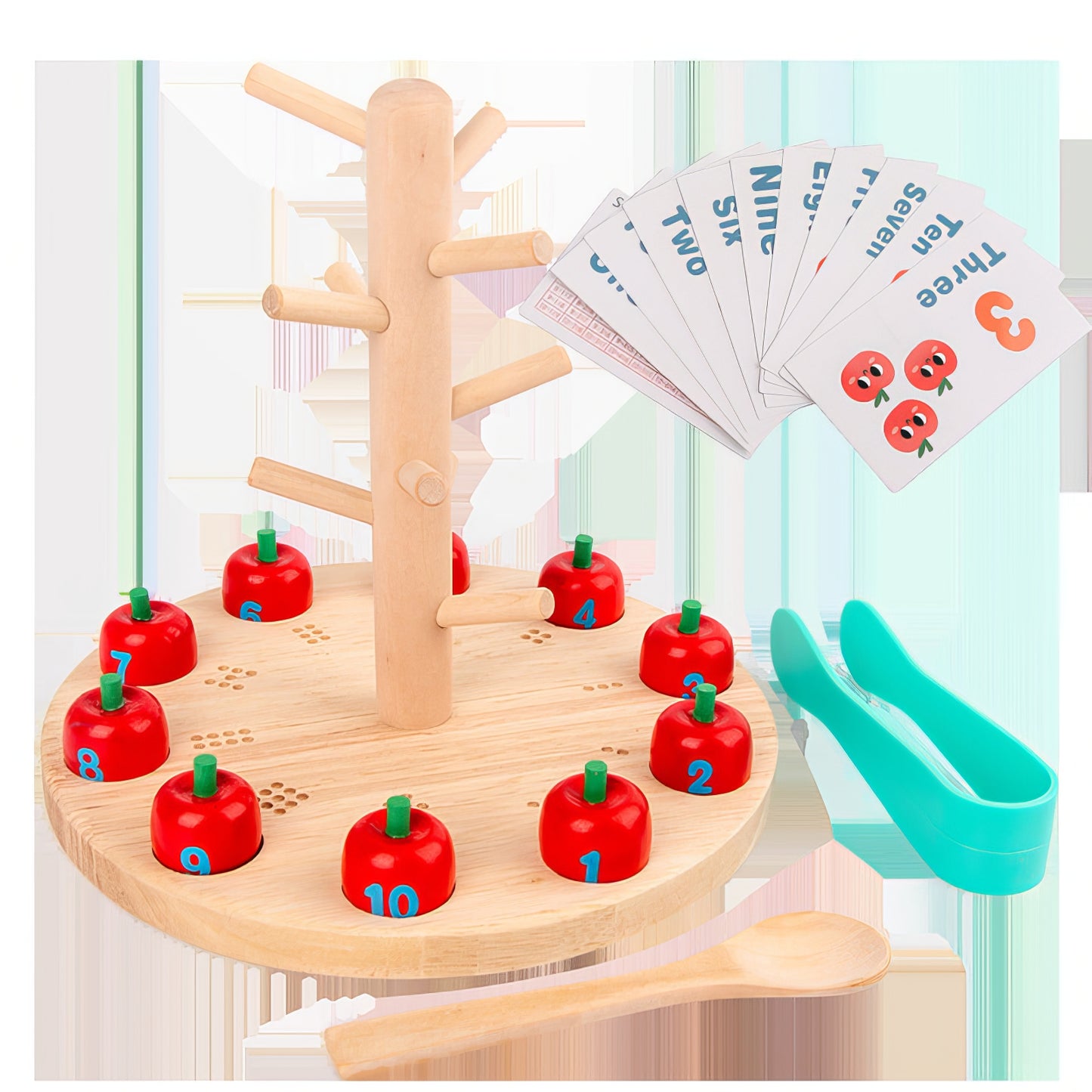 Montessori Ahşap İngilizce Sayı ve İşlem Seti – Sayılarla Eğlen, Öğren!