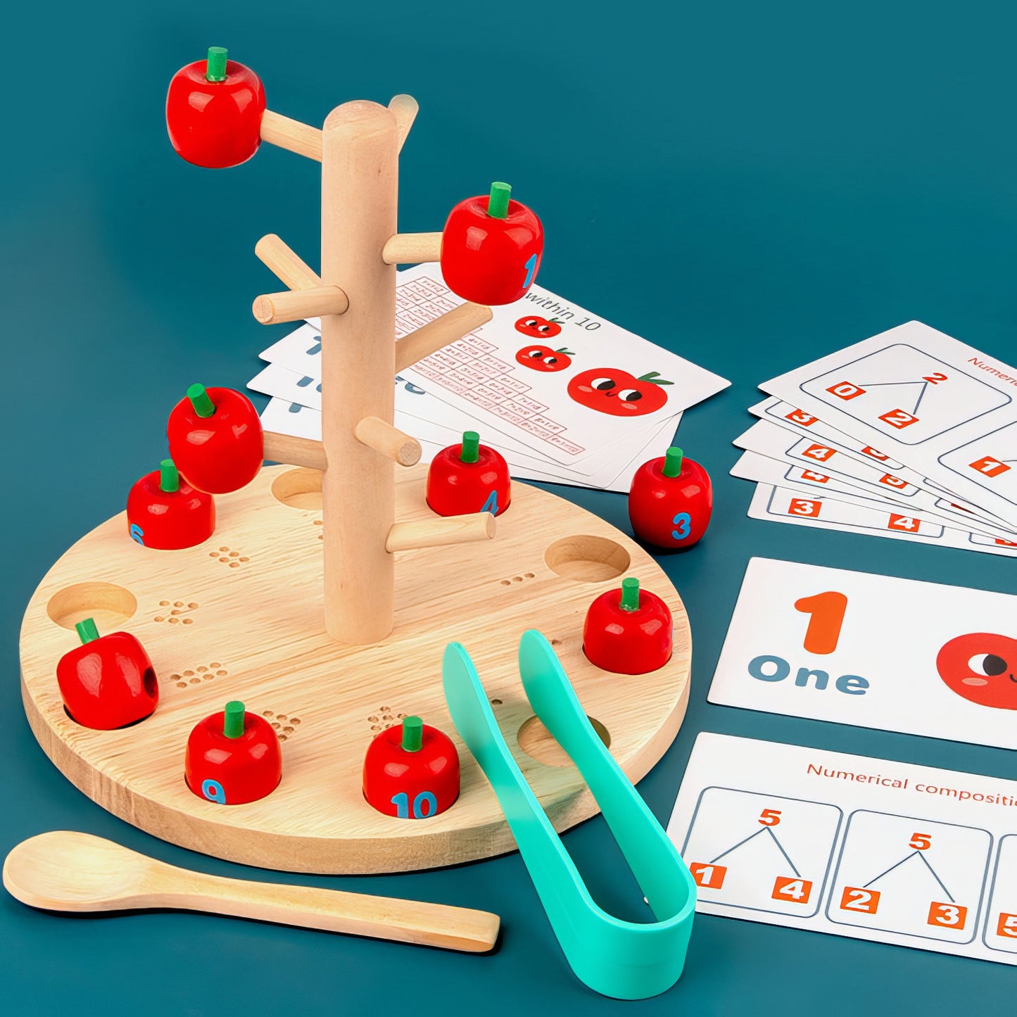 Montessori Ahşap İngilizce Sayı ve İşlem Seti – Sayılarla Eğlen, Öğren!