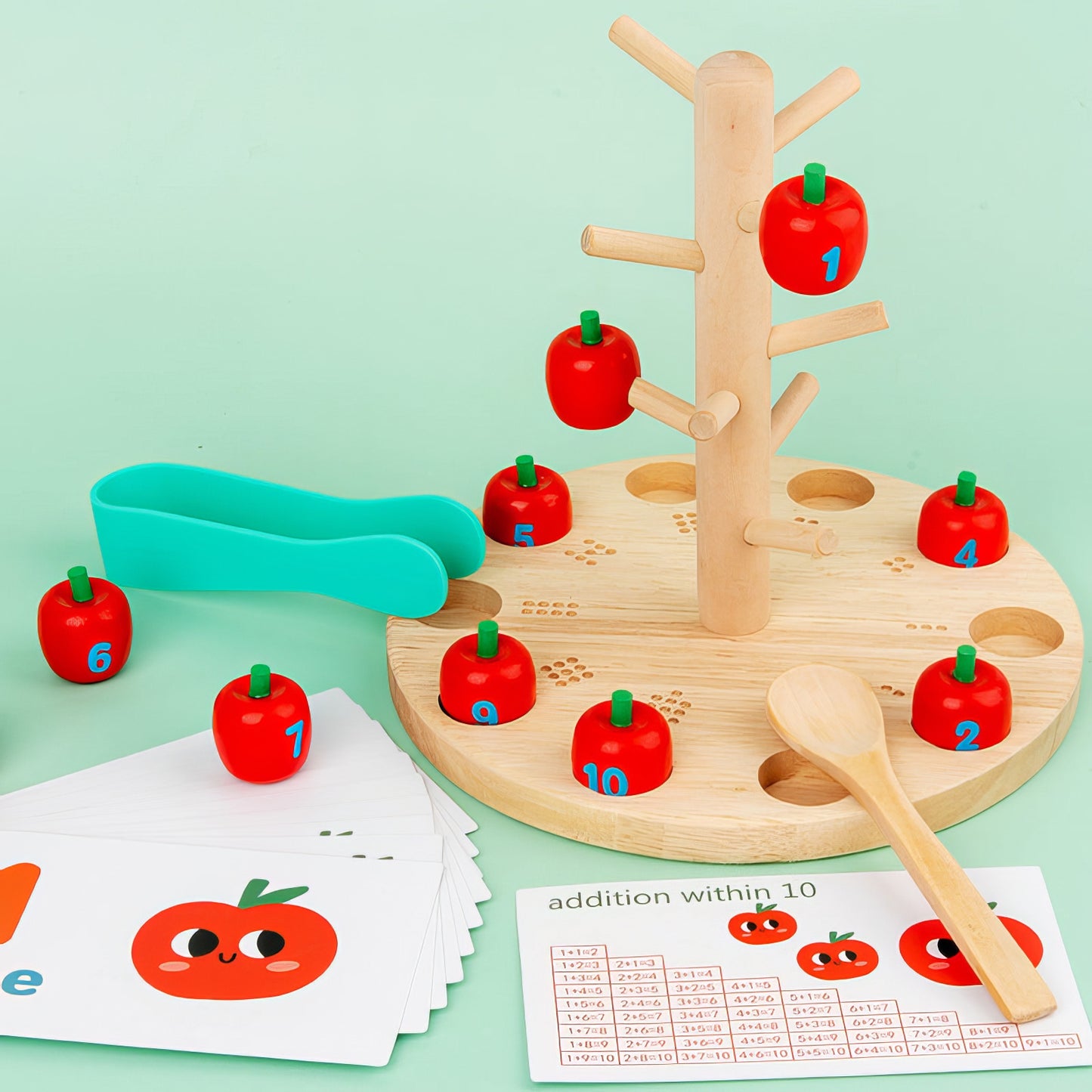 Montessori Ahşap İngilizce Sayı ve İşlem Seti – Sayılarla Eğlen, Öğren!