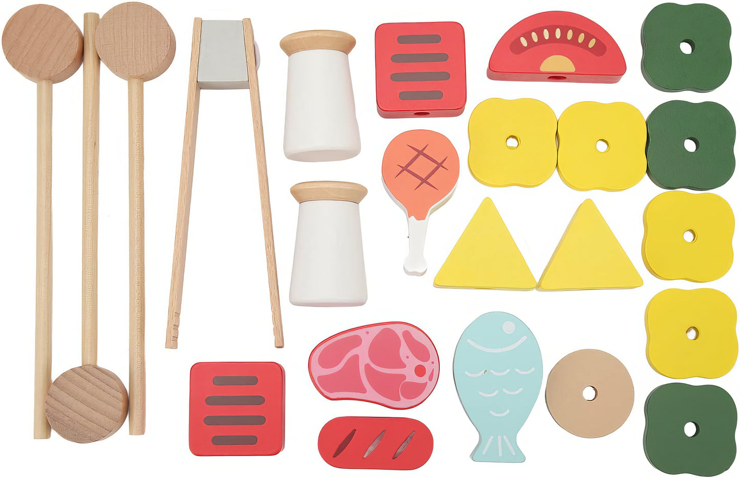 Montessori Ahşap Barbekü Seti – Eğitici Izgara Oyunu ve Şişlerle Mutfak Eğlencesi