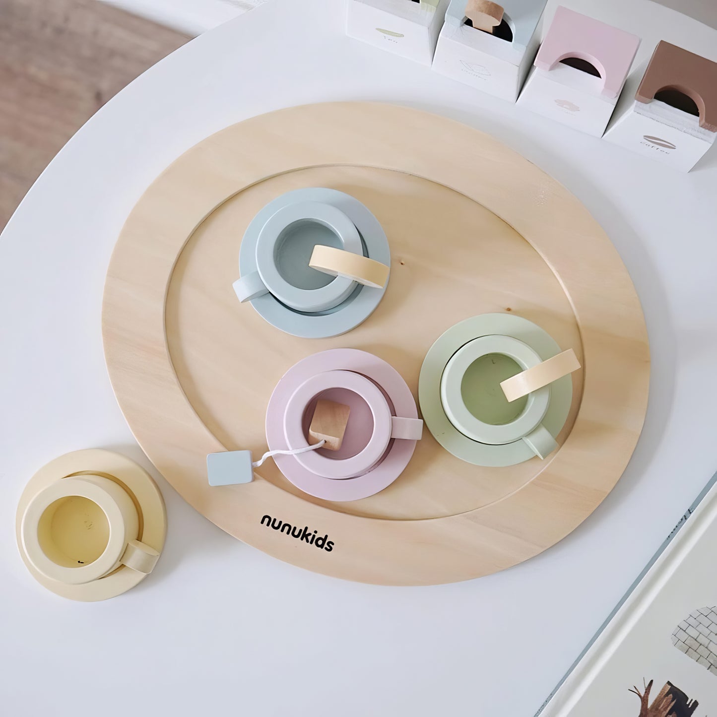 Montessori Ahşap Çay Partisi Seti – Eğitici Rol Oyunu