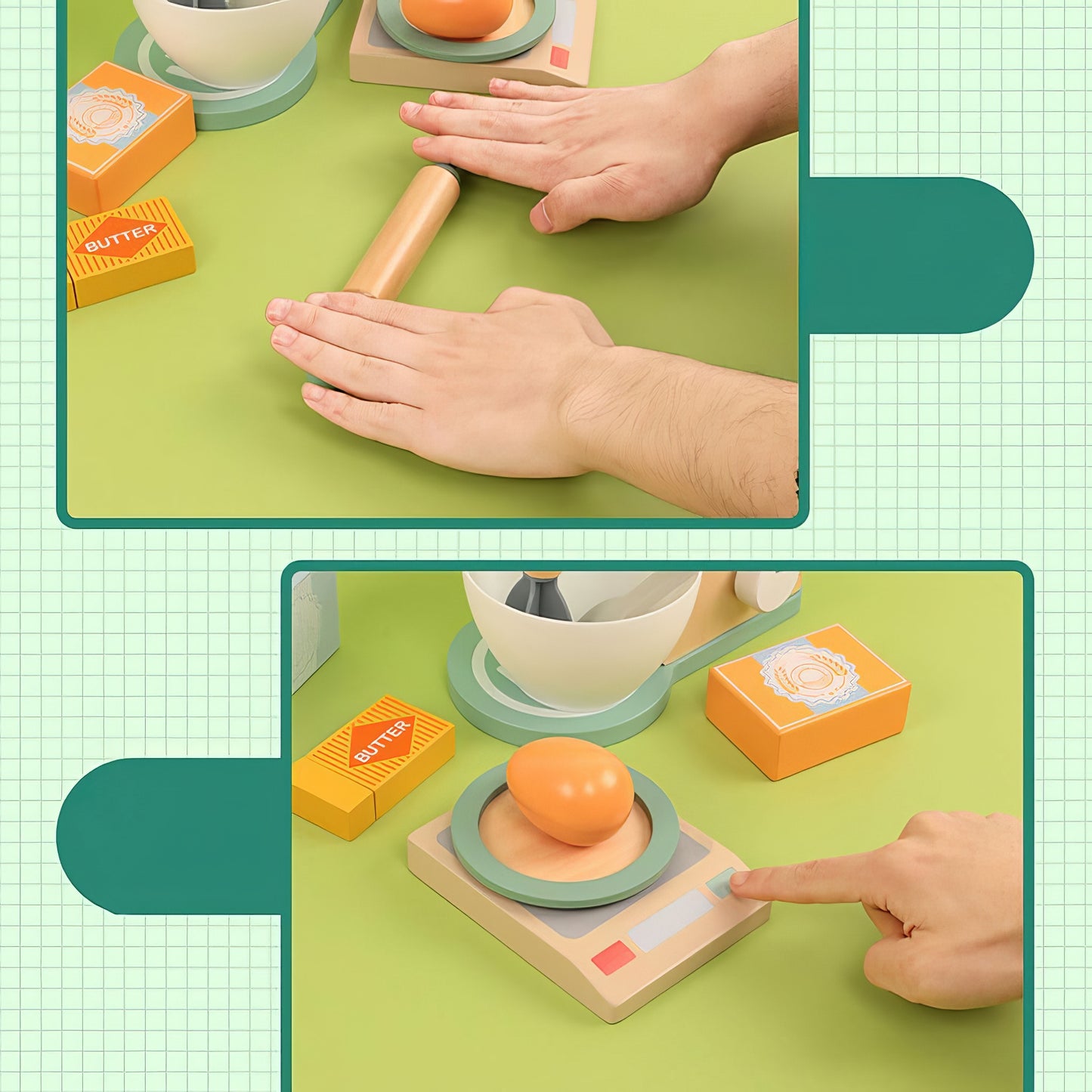 Montessori Ahşap Mikser Standı – Eğitici Mutfak Oyuncak Seti