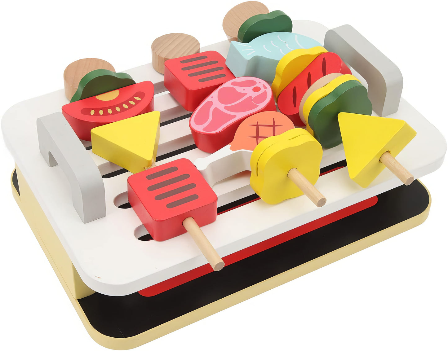 Montessori Ahşap Barbekü Seti – Eğitici Izgara Oyunu ve Şişlerle Mutfak Eğlencesi