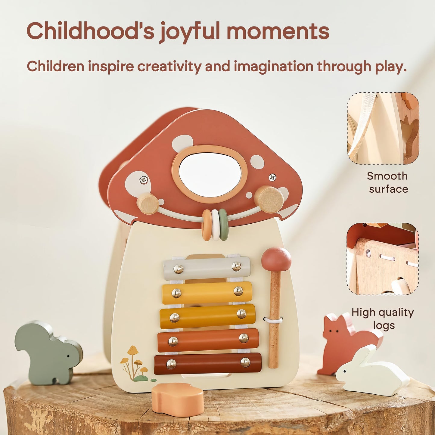 Montessori Ahşap Aktivite ve Müzik Kutusu – Eğlence ve Gelişim Bir Arada!