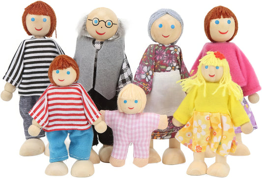 7 Kişilik Aile Peluş Kumaş Seti – Eğitici ve Sevimli Rol Oyuncakları