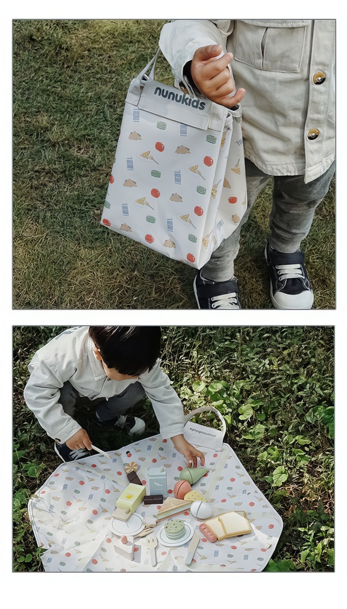 Montessori Ahşap 24 Parça Çantalı Piknik Seti – Nunukids