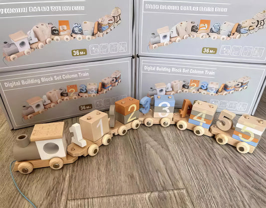 Montessori Ahşap Tren Seti – Eğitici ve Eğlenceli Ahşap Oyuncak Tren (3 Yaş+)