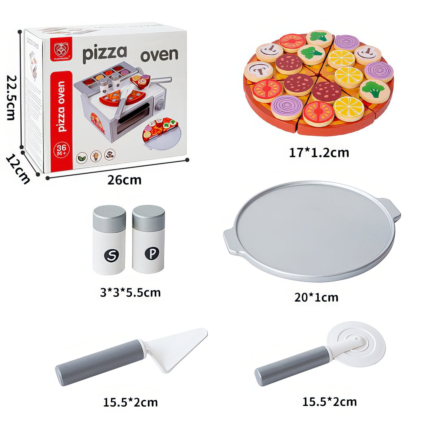 Montessori Ahşap Pizza Fırını Seti – Eğitici Fırın & Mutfak Oyunu