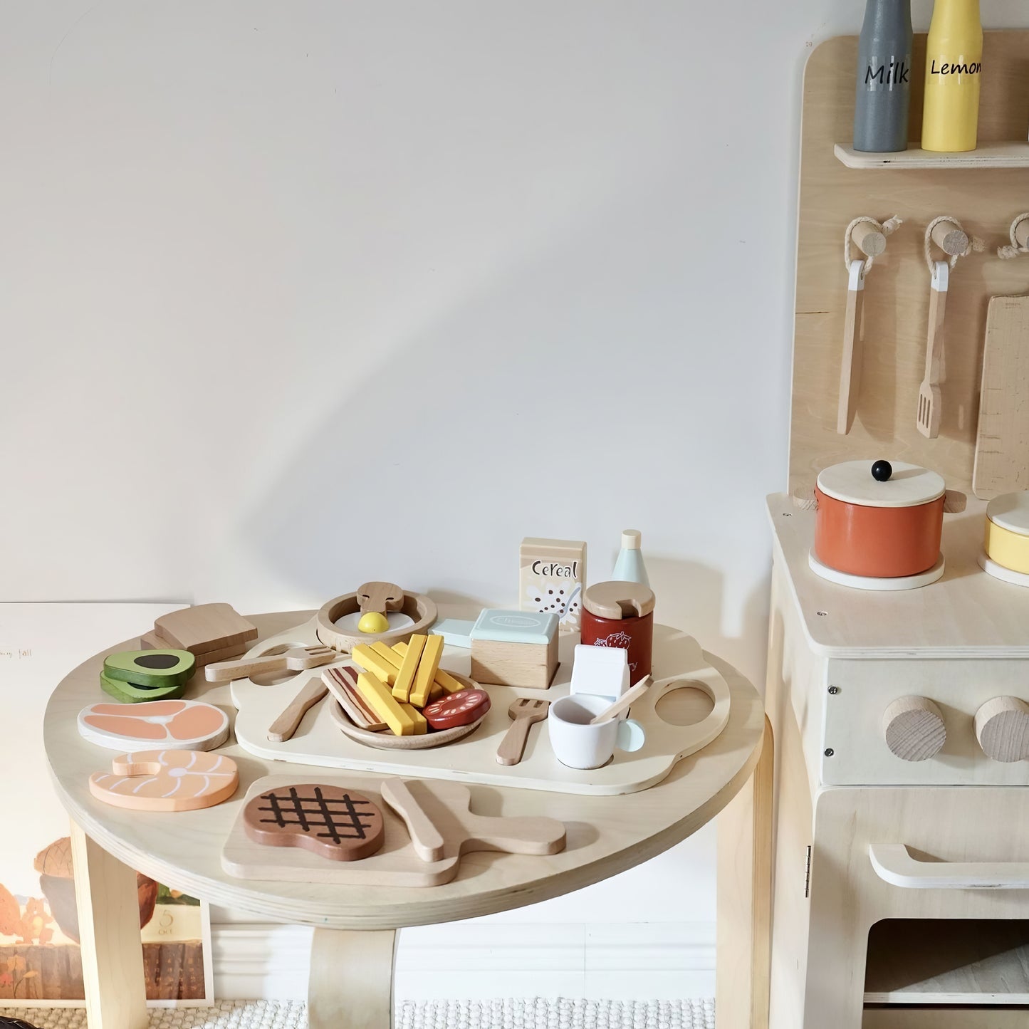 Montessori Ahşap Kahvaltı ve Yemek Seti – Nunukids Eğitici Ahşap Mutfak Oyuncağı