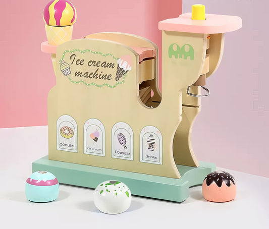 Montessori Ahşap Dondurma Makinesi – Lezzetli Oyunlar Başlasın!