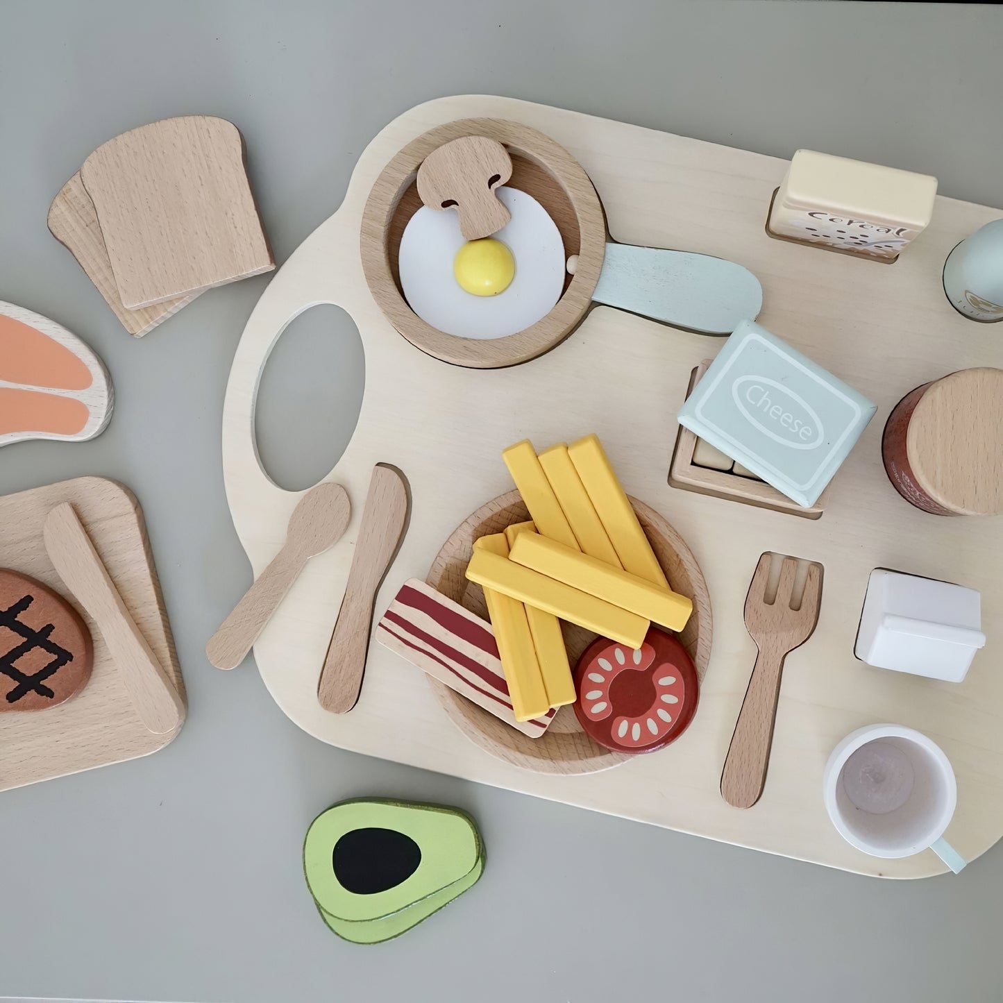 Montessori Ahşap Kahvaltı ve Yemek Seti – Nunukids Eğitici Ahşap Mutfak Oyuncağı
