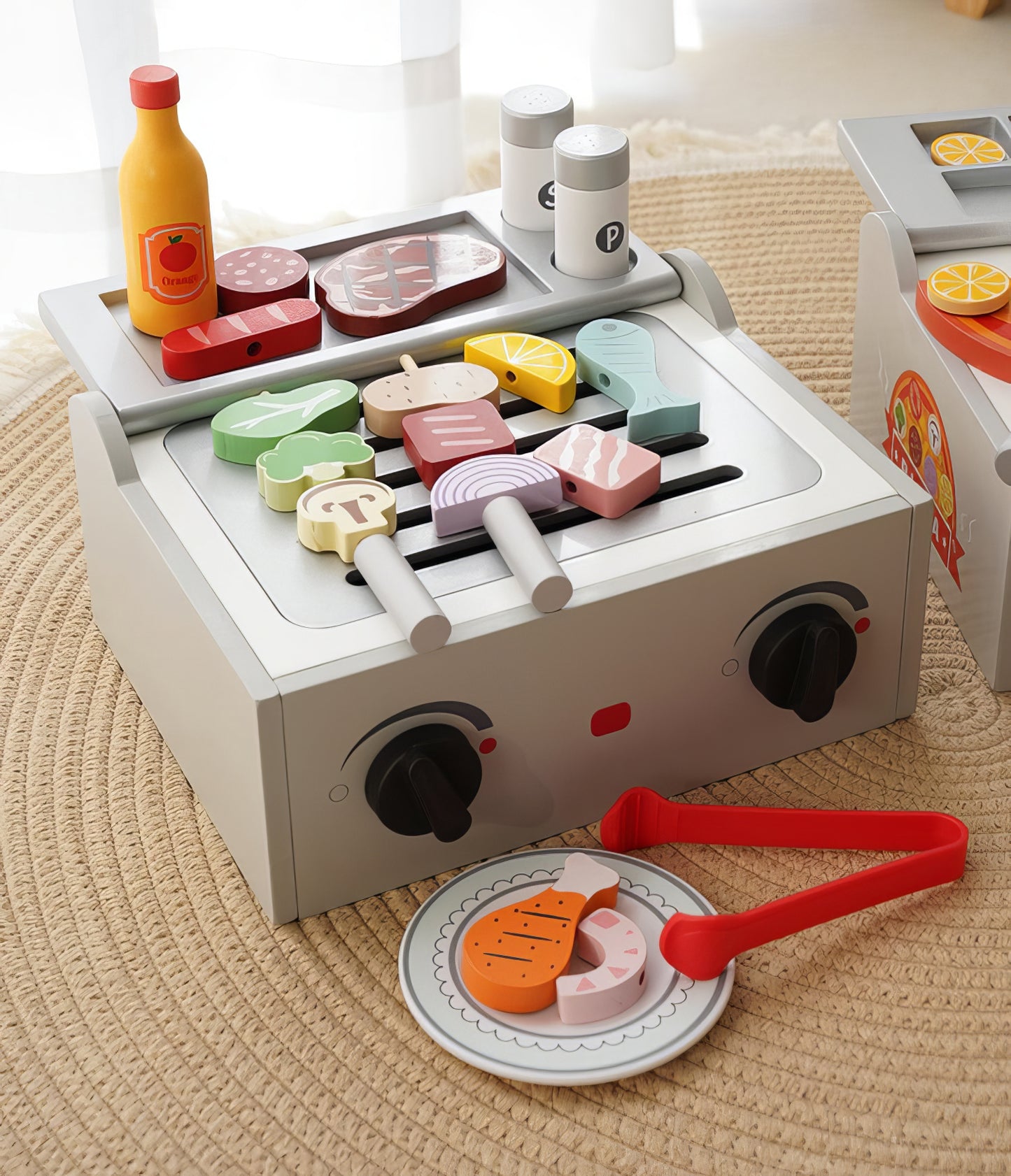 Montessori Ahşap Barbekü Seti – Eğlenceli Mutfak Macerası Çocukları Bekliyor!