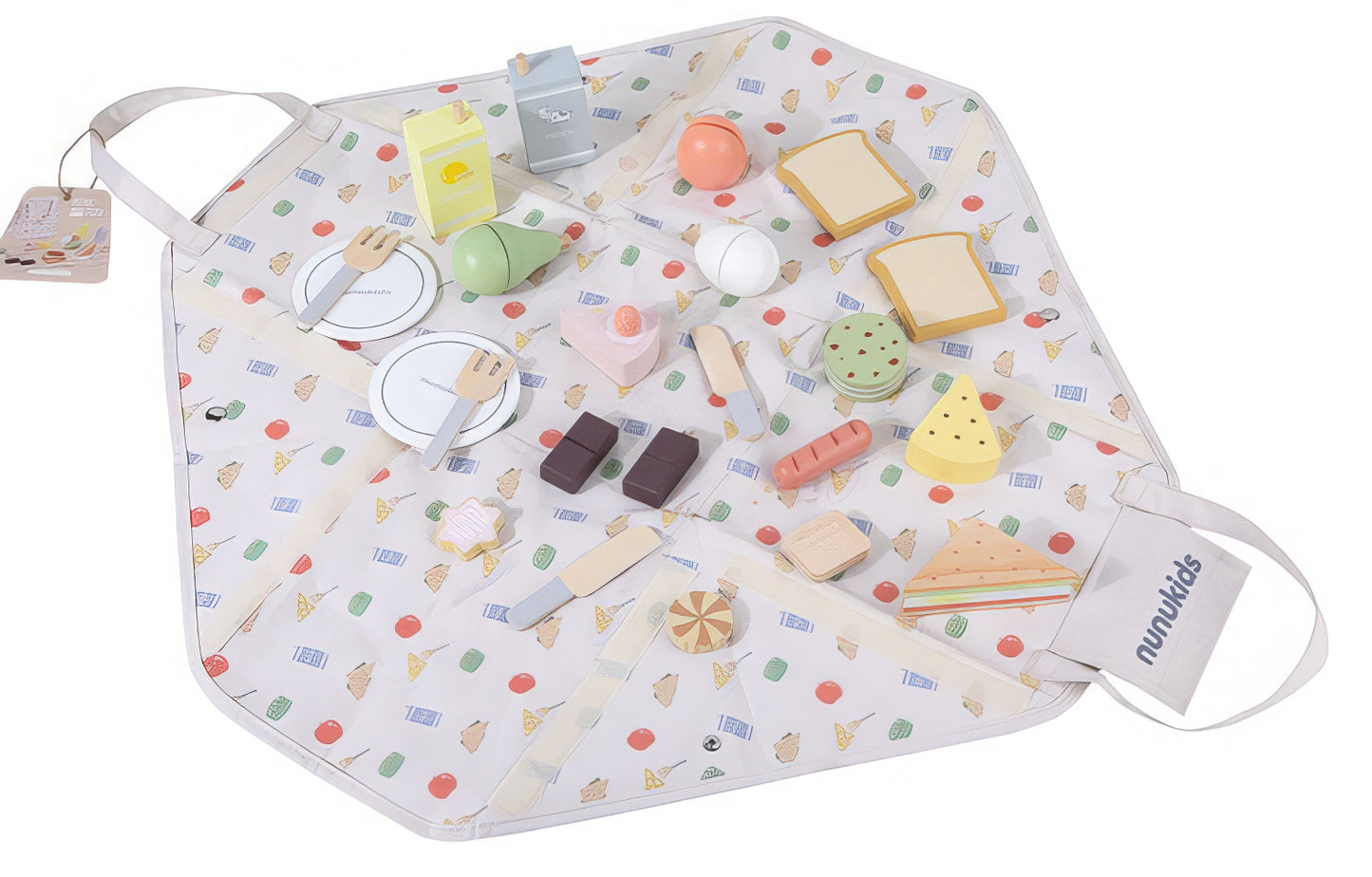 Montessori Ahşap 24 Parça Çantalı Piknik Seti – Nunukids