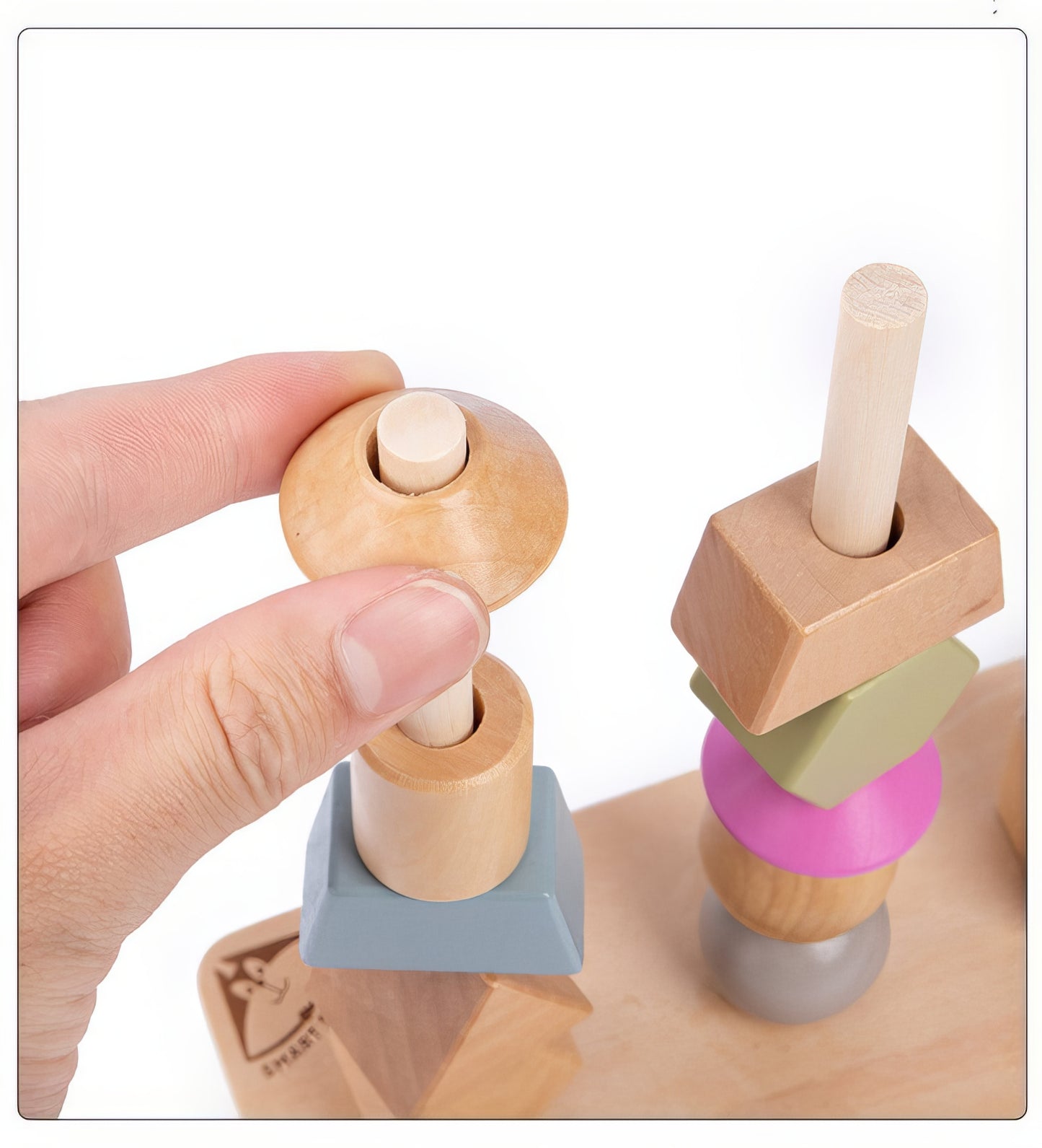 Montessori Ahşap Geometrik Şekil Eşleştirme – Renkli ve Eğitici Ahşap Blok Oyunu