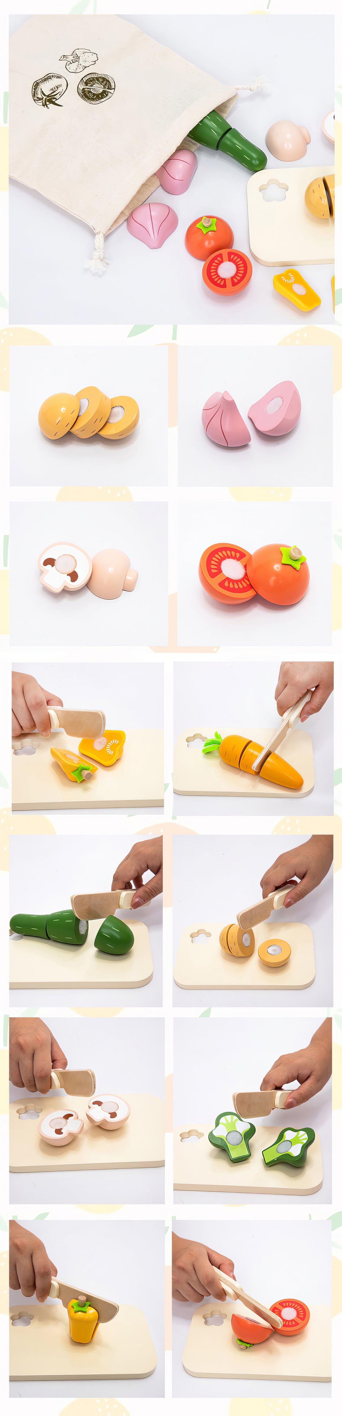 Montessori Ahşap Sebze Seti (Umu) – Renkli ve Sağlıklı Oyun Zamanı!