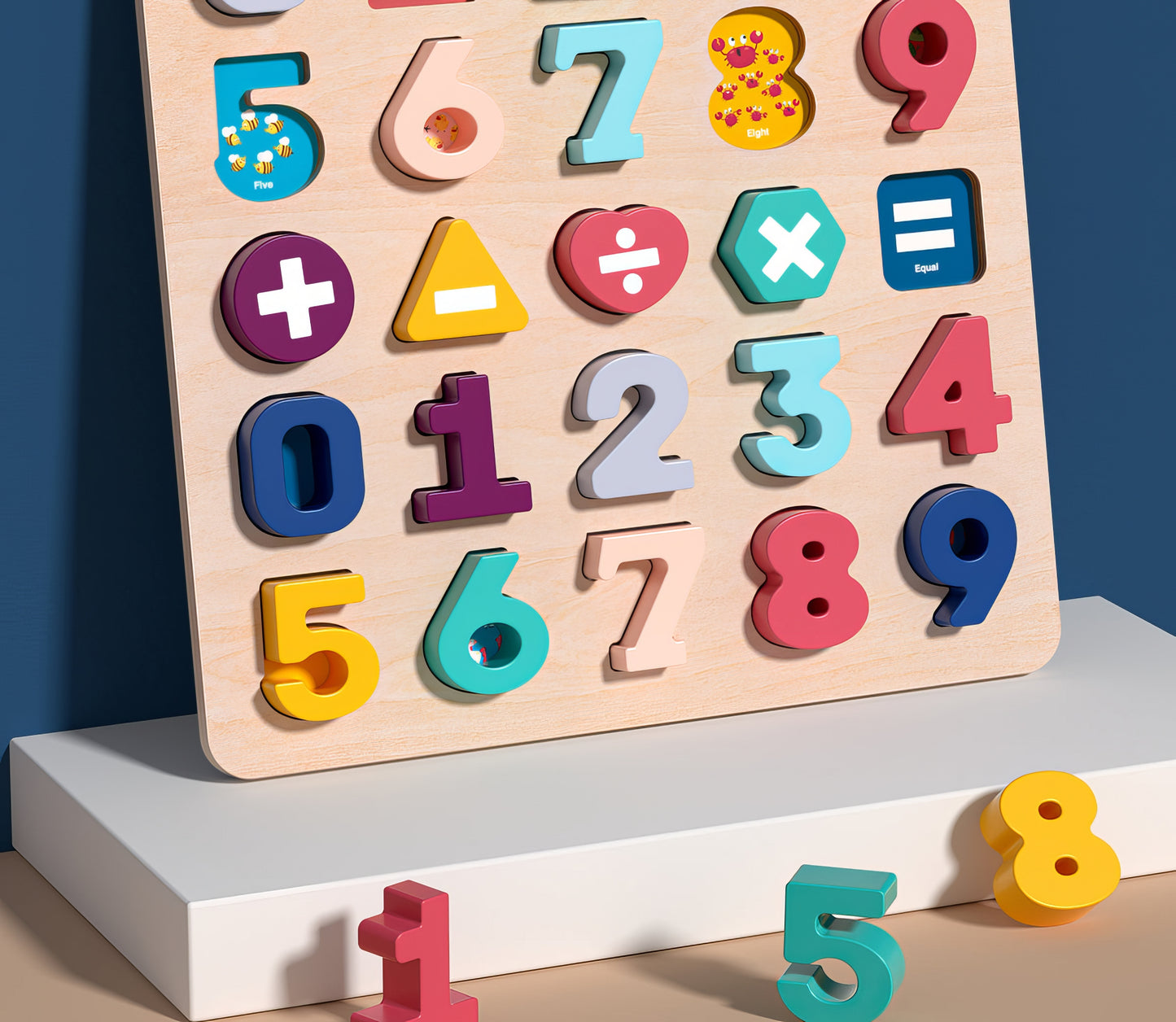 Okul Öncesi İçin Ahşap Harf & Rakam Eğitim Seti – Montessori Tarzı