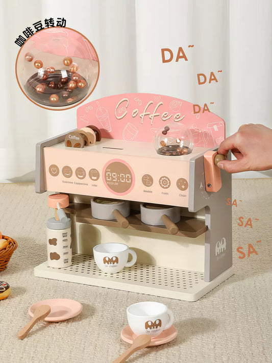 Montessori Ahşap İtalyan Kahve Makinesi Seti – Minik Baristalara Özel Şık Tasarım