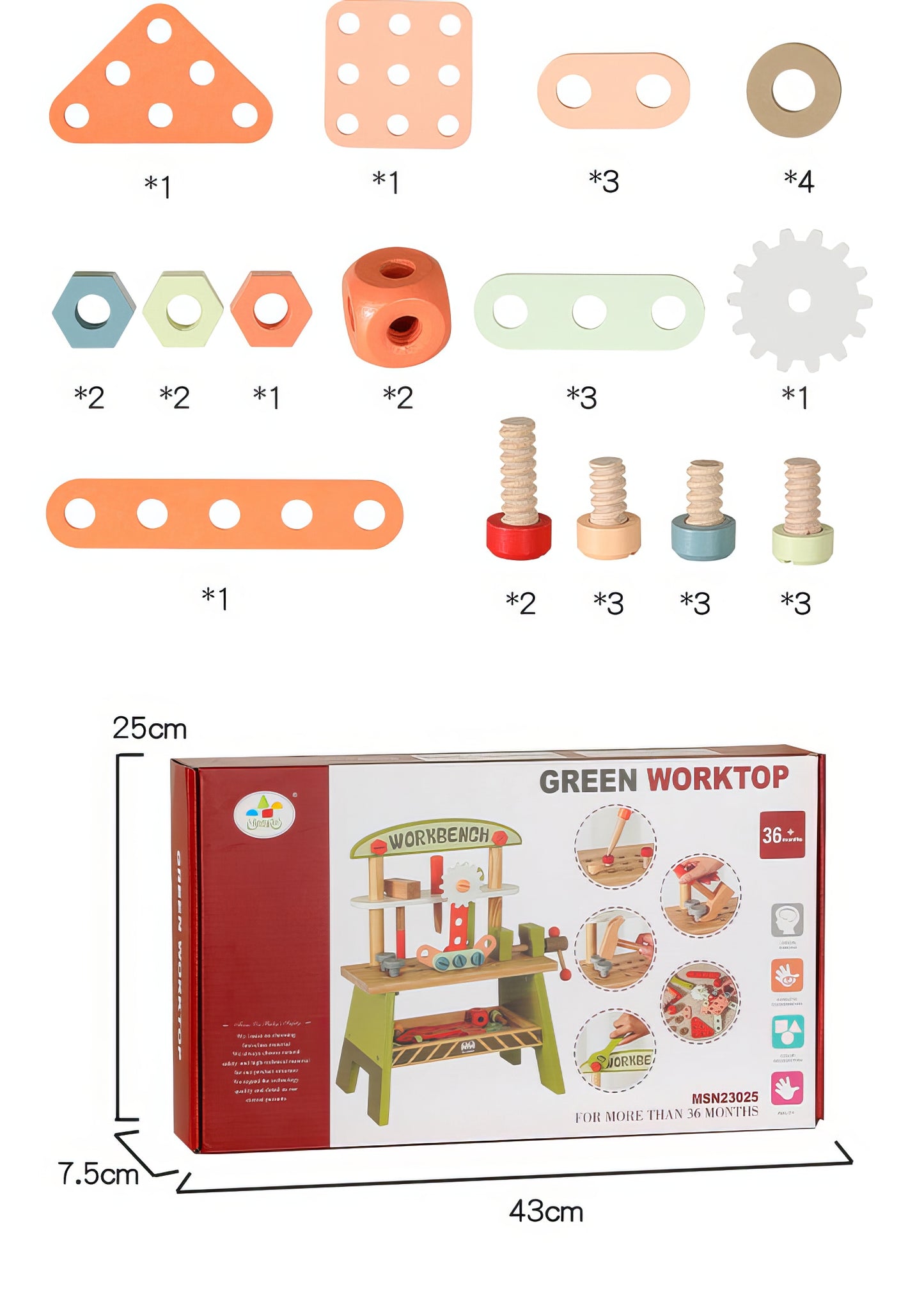 Montessori Ahşap Tamir Standı Seti – Eğitici ve Fonksiyonel Oyun Takımı