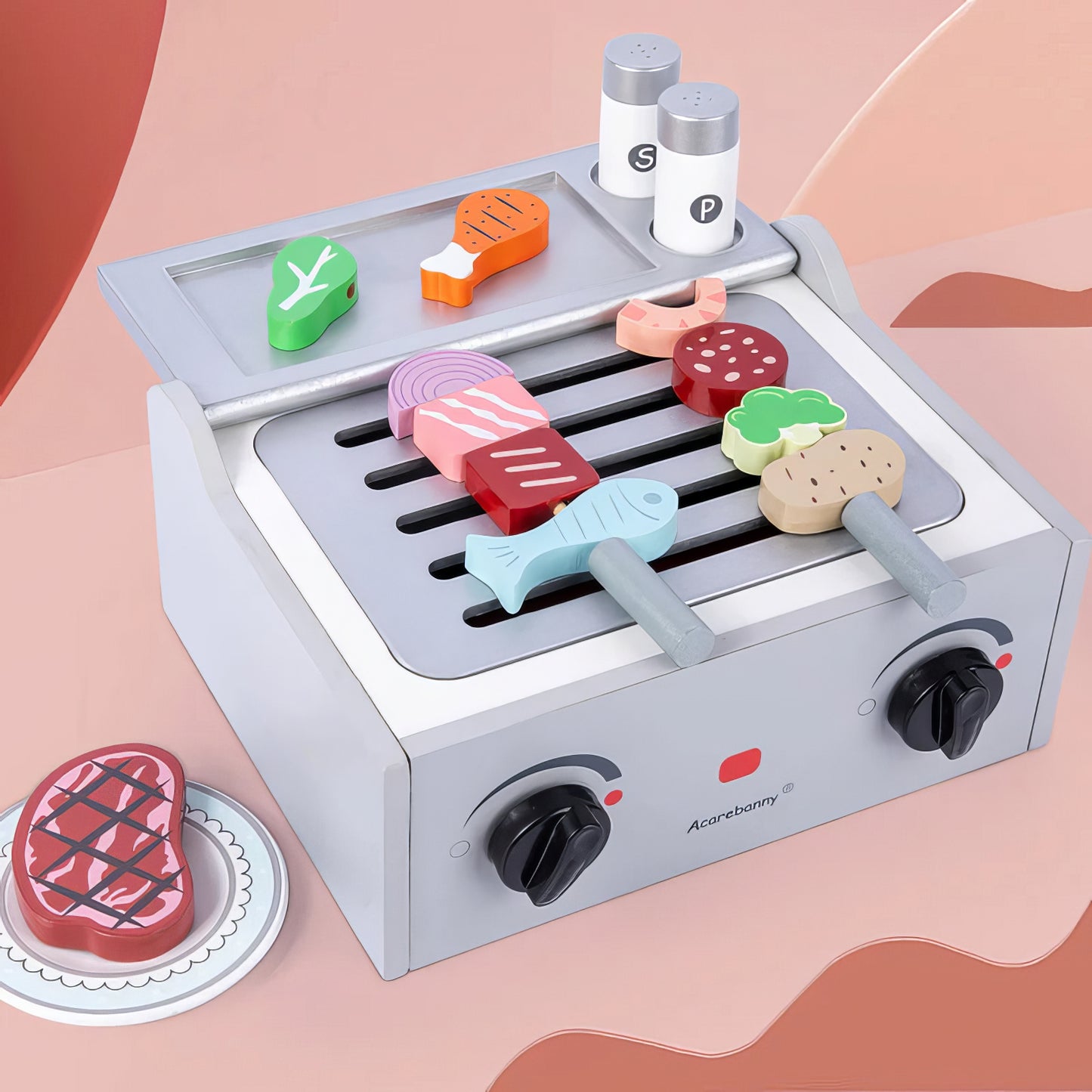 Montessori Ahşap Barbekü Seti – Eğlenceli Mutfak Macerası Çocukları Bekliyor!