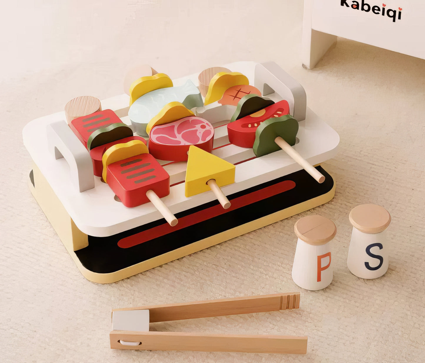 Montessori Ahşap Barbekü Seti – Eğitici Izgara Oyunu ve Şişlerle Mutfak Eğlencesi