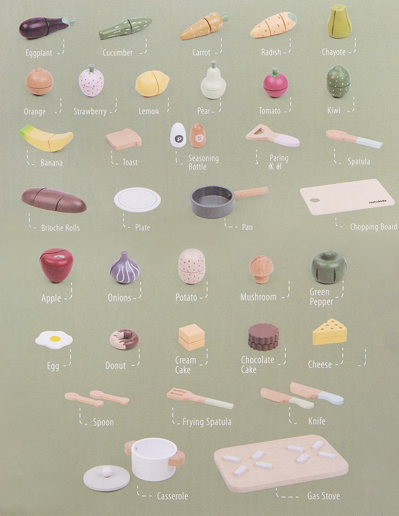 TÜRKİYEYE GÖNDERİMİ YOKTUR /Montessori Ahşap Çocuk Mutfak Seti – Doğal ve Eğitici Oyuncak