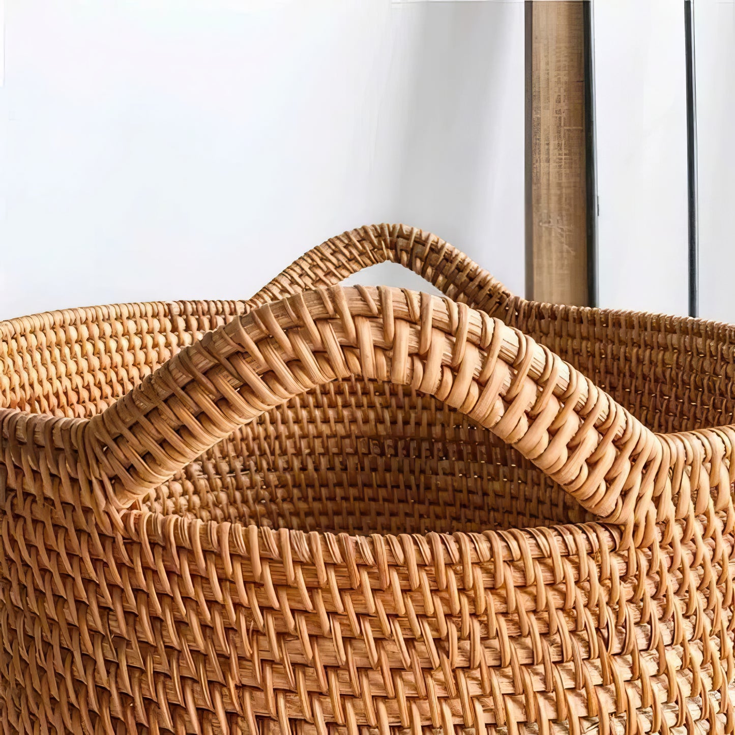 Rattan Büyük Boy Kulplu Sepet & Çok Amaçlı Düzenleyici Organizer