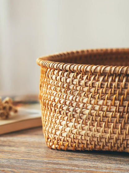 Rattan Elips Formlu Organizer & Dekoratif Mutfak, Banyo ve Makyaj Düzenleyici