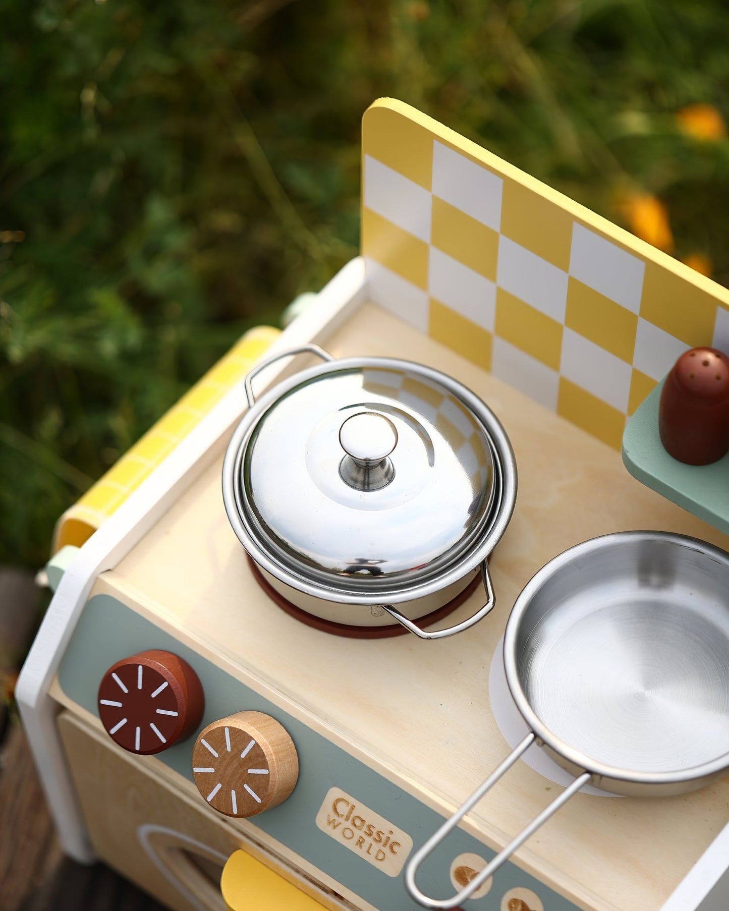 Ahşap Masa Üstü Mini Mutfak Seti - Fırınlı & Ocaklı Oyuncak (8 Parça)