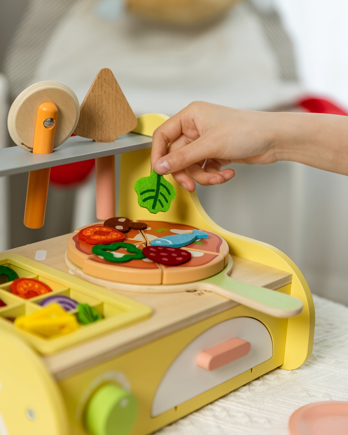 Ahşap Oyuncak Pizza Fırını ve Pişirme Seti (31 Parça)