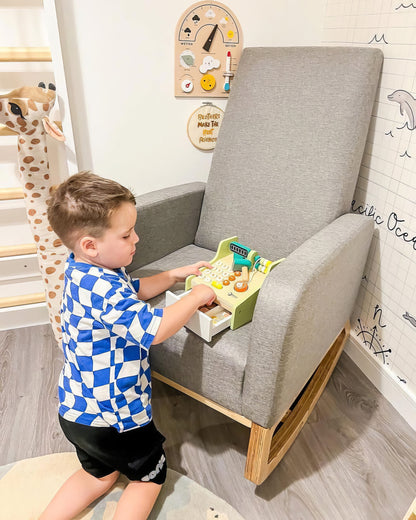 Ahşap Yazar Kasa ve Para Seti - Eğitici Market Oyunu (33 Parça)