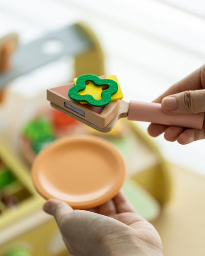 Ahşap Oyuncak Pizza Fırını ve Pişirme Seti (31 Parça)