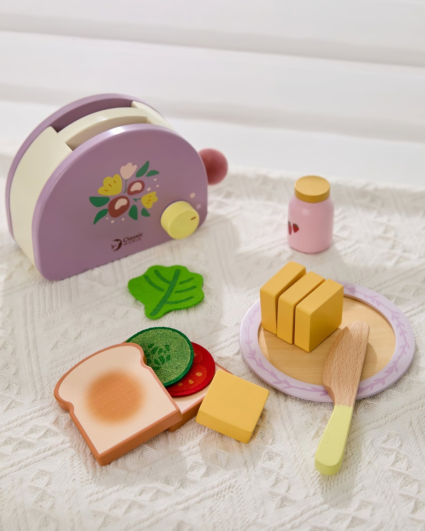 Eğitici Ahşap Tost Yapma Seti - Oyuncak Mutfak Aletleri (2 Yaş+)