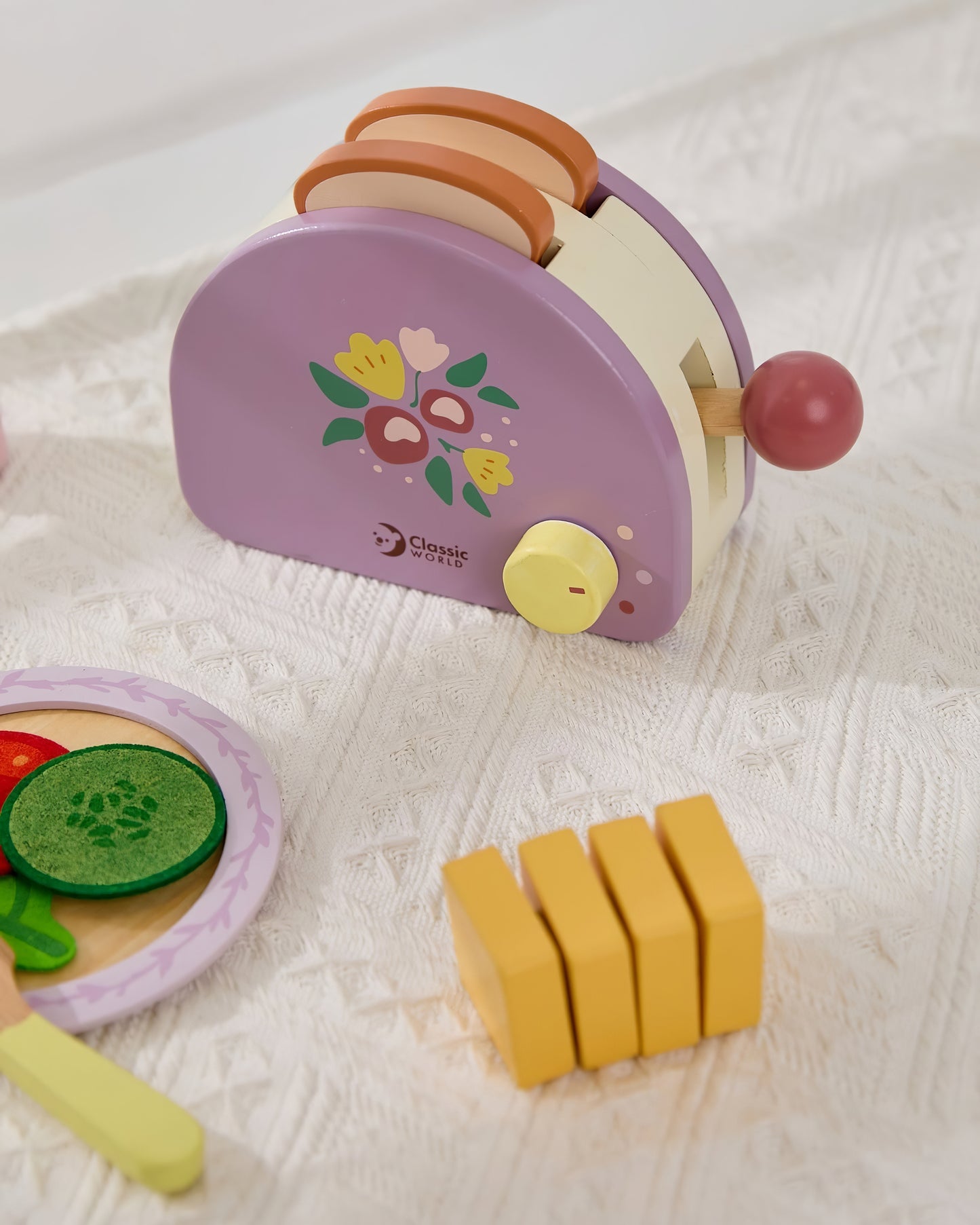 Eğitici Ahşap Tost Yapma Seti - Oyuncak Mutfak Aletleri (2 Yaş+)