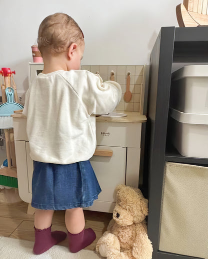 11 Parçalı Fonksiyonel Şefin Ahşap Mutfak Seti Montessori Uyumlu