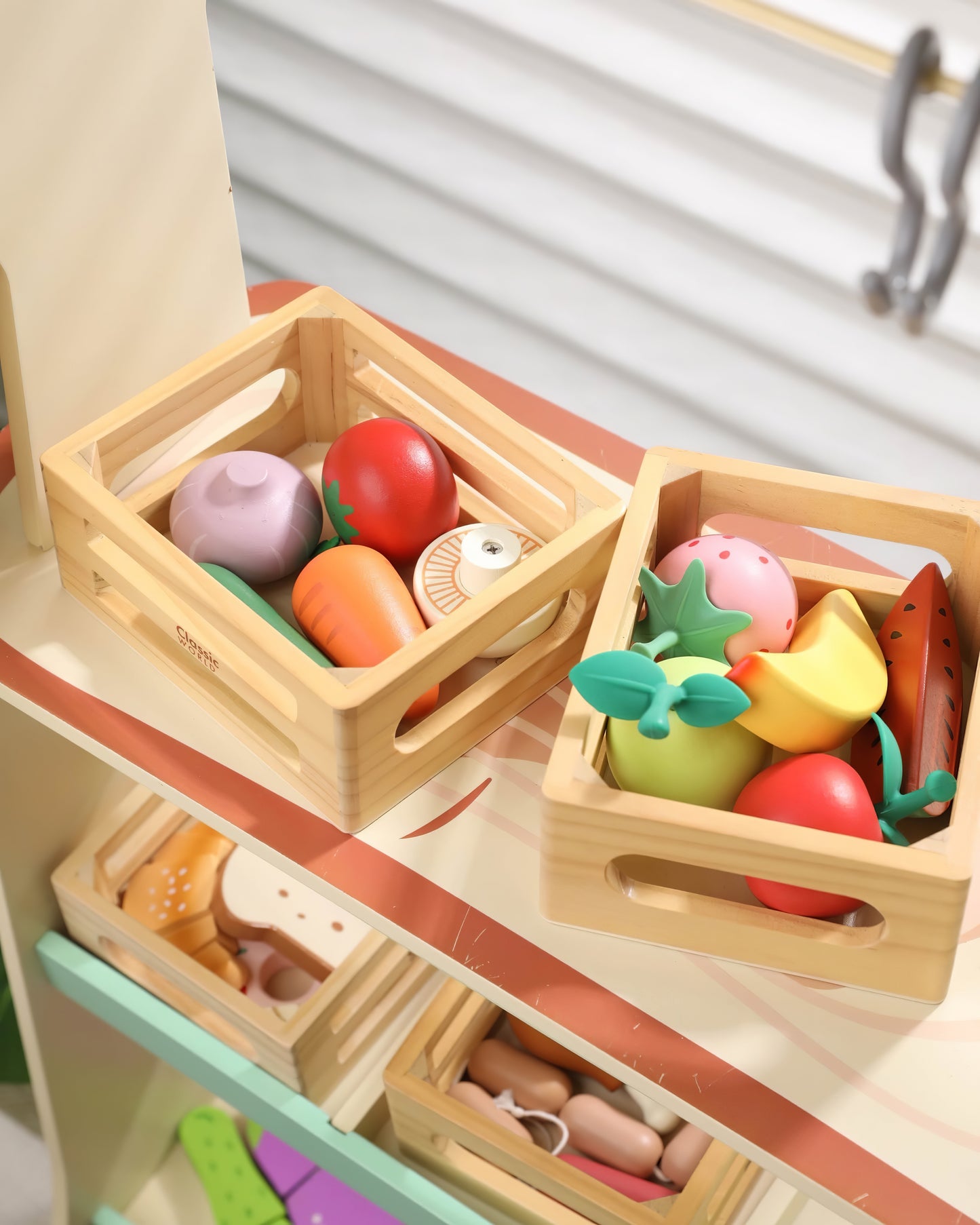 Ahşap Meyve Seti - Renk ve Meyve Tanıma Oyunu (9 Parça)