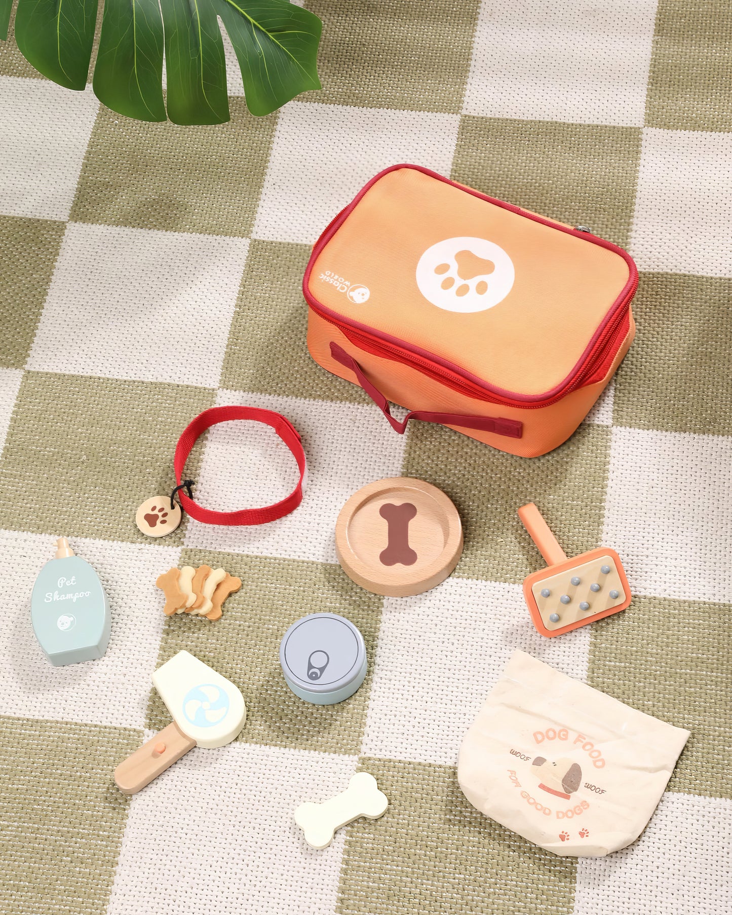 Ahşap Veteriner Seti ve Taşıma Çantası - Hayvan Bakım Oyunu (15 Parça)