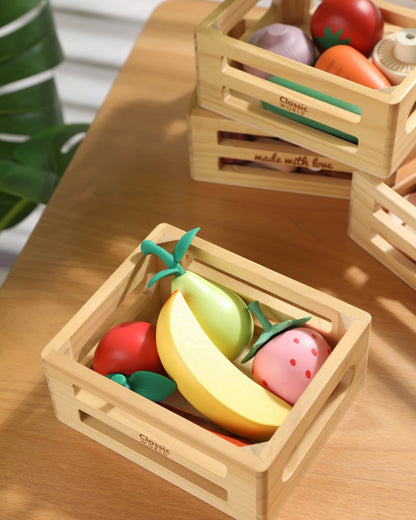 Ahşap Meyve Seti - Renk ve Meyve Tanıma Oyunu (9 Parça)