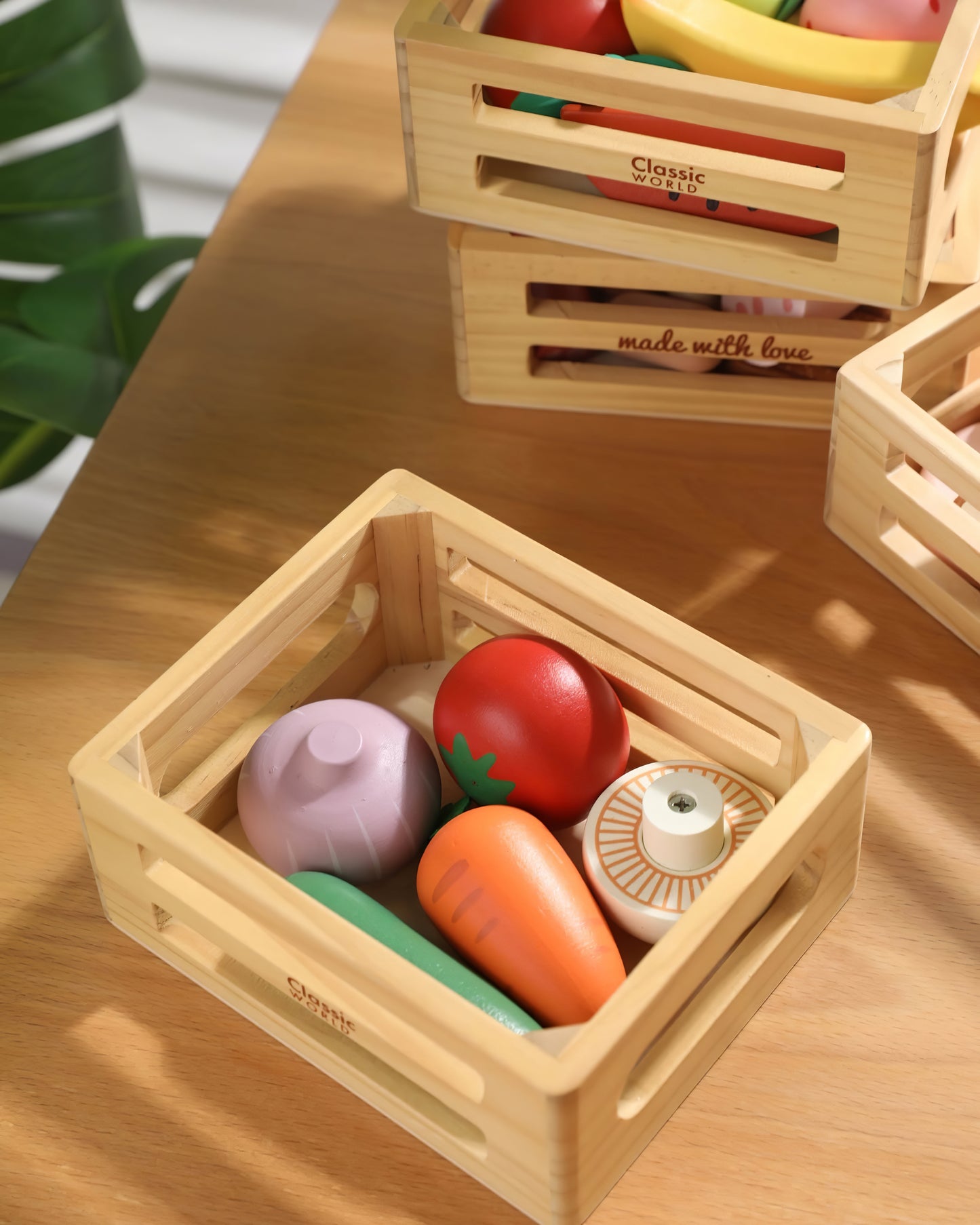 Eğitici Ahşap Oyuncak Sebzeler - Bilişsel Gelişim Kutusu (18 Ay+)