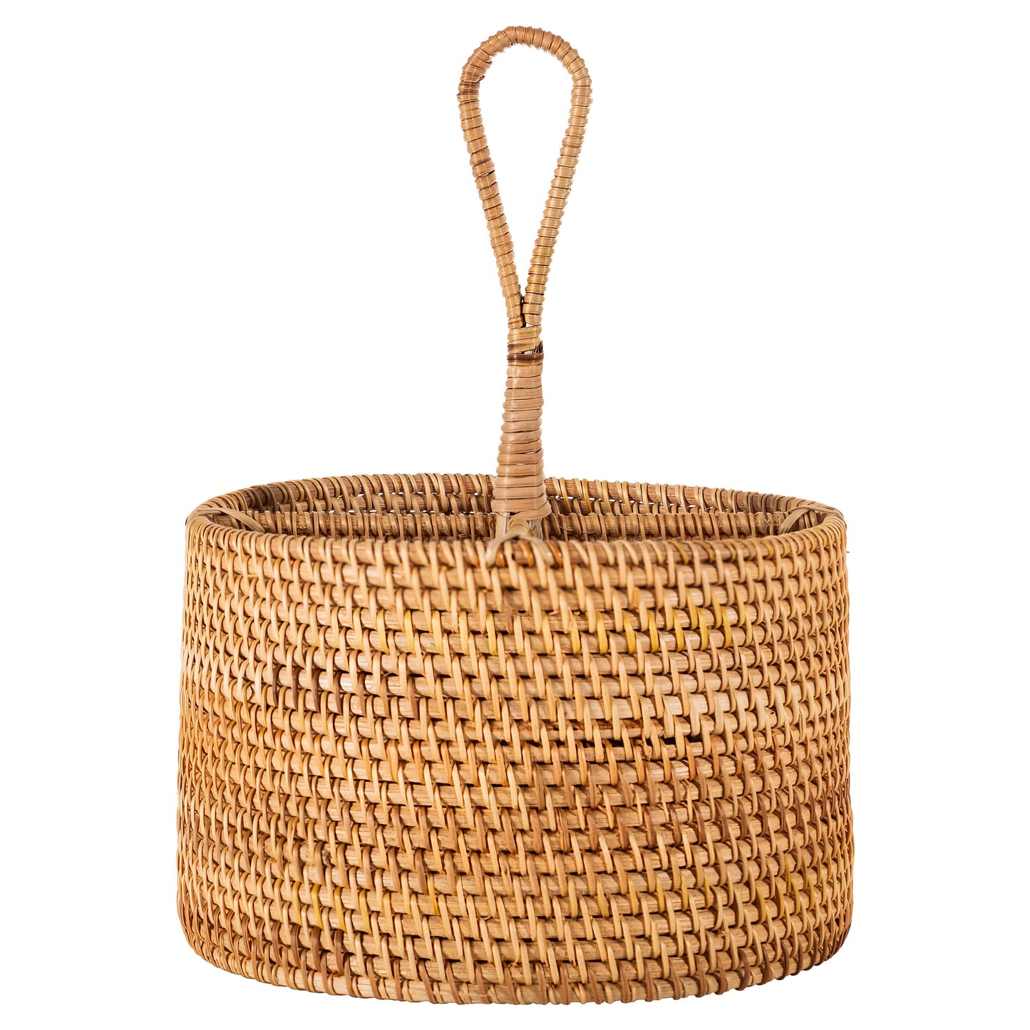 Rattan Yuvarlak Kaşıklık & Dekoratif Mutfak Tezgahı Düzenleyici
