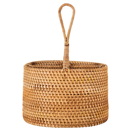 Rattan Yuvarlak Kaşıklık & Dekoratif Mutfak Tezgahı Düzenleyici