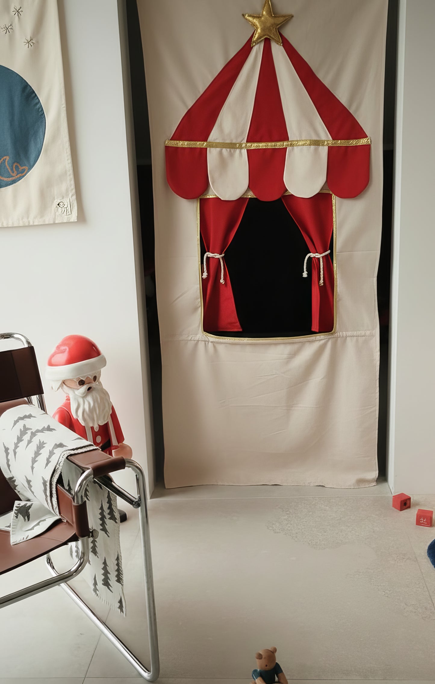 Sirk Temalı Çocuk Kapı Tiyatrosu, Katlanabilir Kumaş Oyun Evi, Hayali Oyun Oyuncağı, Montessori Oda Dekoru, Taşınabilir Tiyatro Sahnesi(Kişiselleştirilebilir)