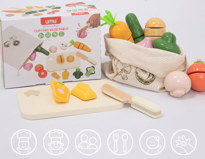 Montessori Ahşap Sebze Seti (Umu) – Renkli ve Sağlıklı Oyun Zamanı!