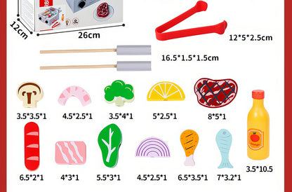 Montessori Ahşap Barbekü Seti – Eğlenceli Mutfak Macerası Çocukları Bekliyor!