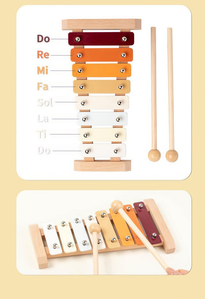 Montessori Ahşap 7 Parça Müzikal Enstrüman Seti – Ritim, Eğlence ve Gelişim Bir Arada!