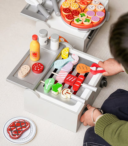 Montessori Ahşap Barbekü Seti – Eğlenceli Mutfak Macerası Çocukları Bekliyor!