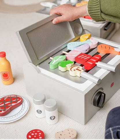 Montessori Ahşap Barbekü Seti – Eğlenceli Mutfak Macerası Çocukları Bekliyor!