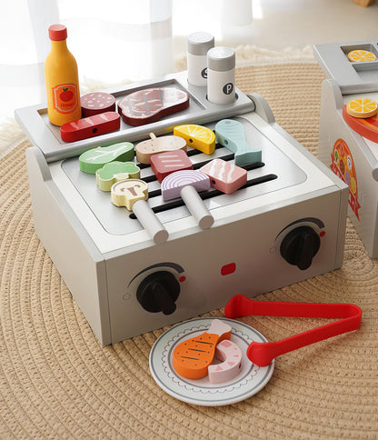 Montessori Ahşap Barbekü Seti – Eğlenceli Mutfak Macerası Çocukları Bekliyor!