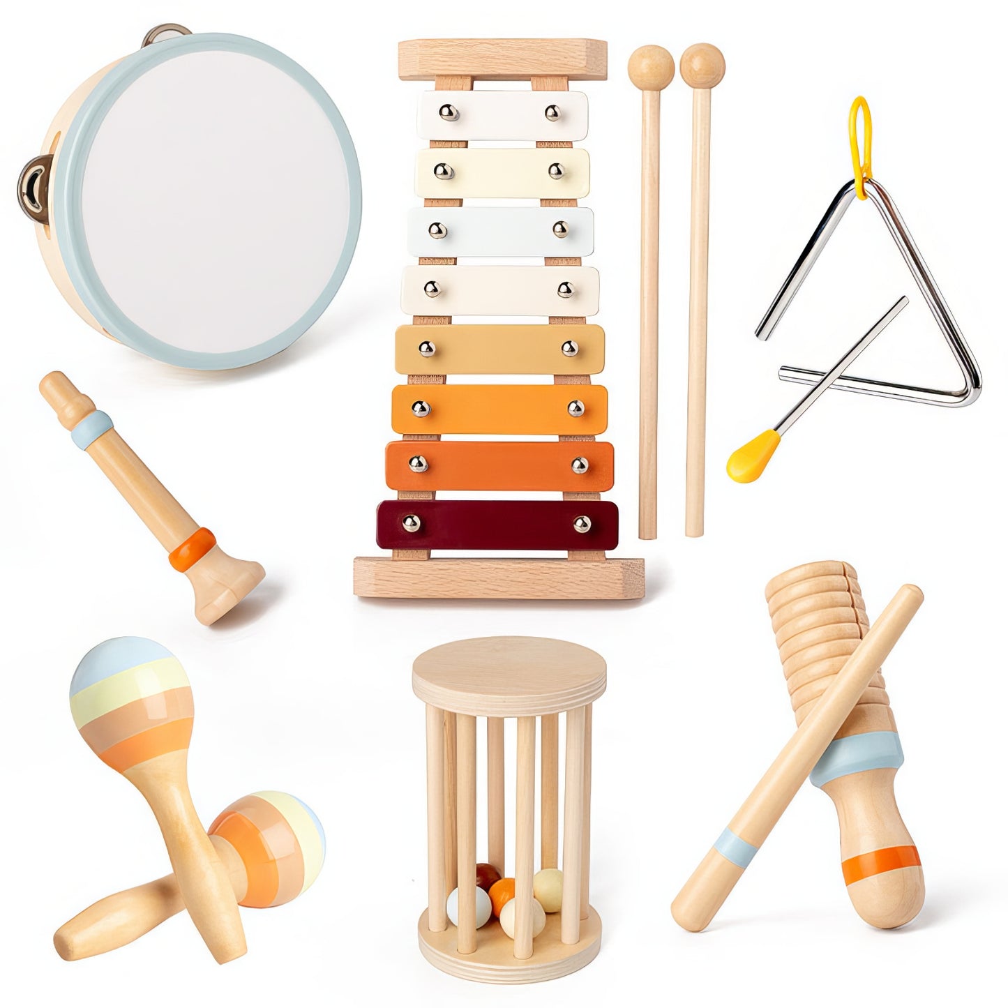 Montessori Ahşap 7 Parça Müzikal Enstrüman Seti – Ritim, Eğlence ve Gelişim Bir Arada!